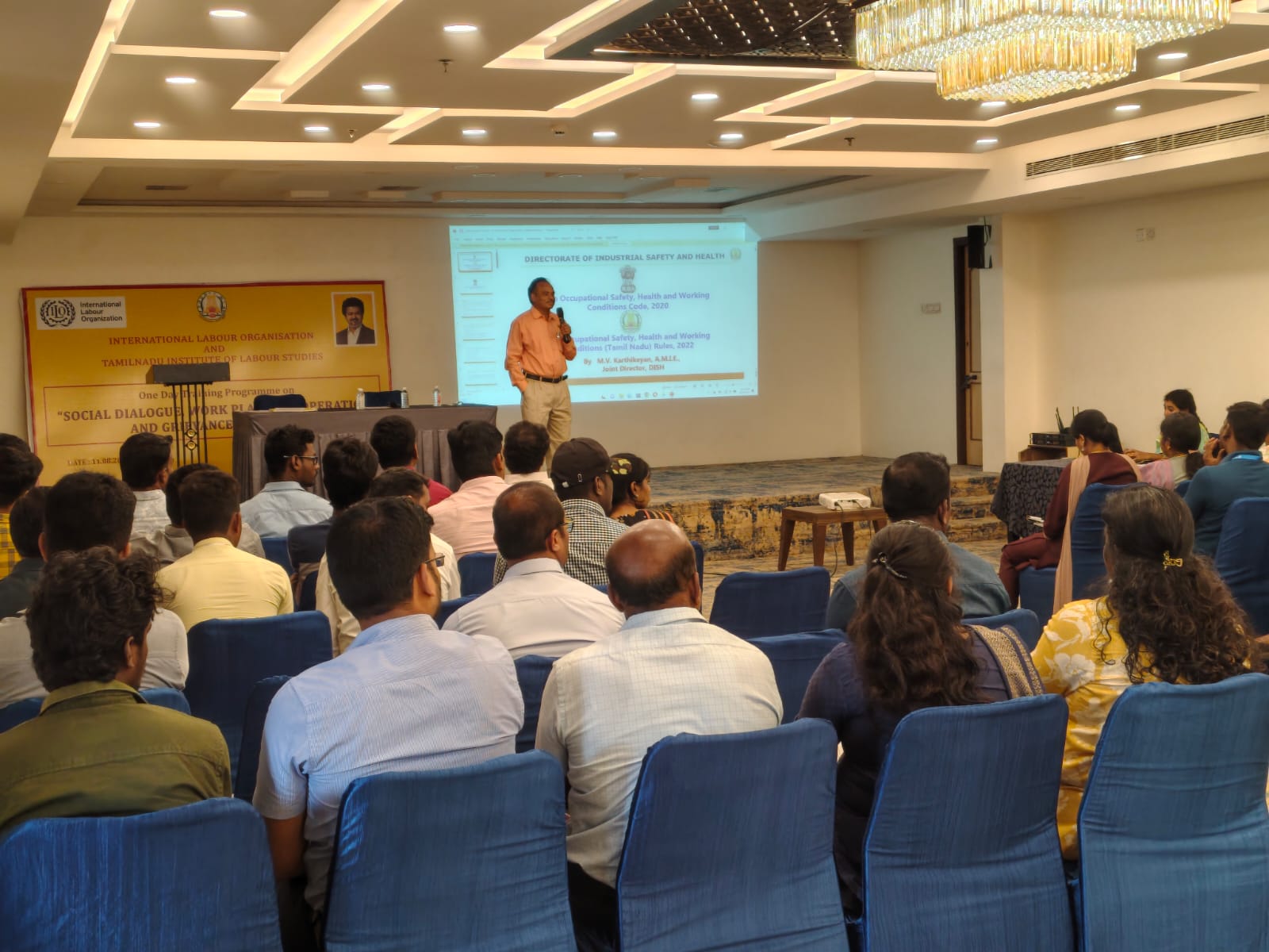 Inauguration of ILO Training Program on "Social Dialogue,Work place Co-operation and Grievance Handling" at Hotel Fortune, Hosur.
